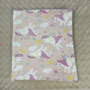 Parent's Choice Unicorn Pegasus Baby Blanket Pink Purple Rainbow Stars Clouds